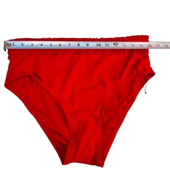 Tommy Hilfiger Swim Bottoms, Ruffled trim,  High-Waist, Color Red, Large, NWOT - Picture 4 of 6